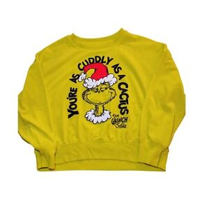 Girls Grinch Justice‎ Christmas Sweatshirt As Cuddly As A Cactus Size L 12/14